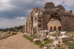 Lycian Bath house. Tlos Fethiye Turkey. Colour landscape. P.Maton 06/09/2014 eyeteeth.net