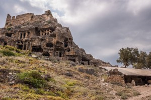Tombs on Acropolis Hill from North Side. Tlos Fethiye Turkey. Colour landscape. P.Maton 06/09/2014 eyeteeth.net