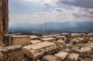 View Souuth over Xanthos Valley from Tlos Fethiye Turkey. Colour landscape. P.Maton 06/09/2014 eyeteeth.net